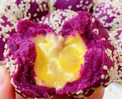 爆浆芝士紫薯球，软糯香甜，不用油炸的营养健康小点心